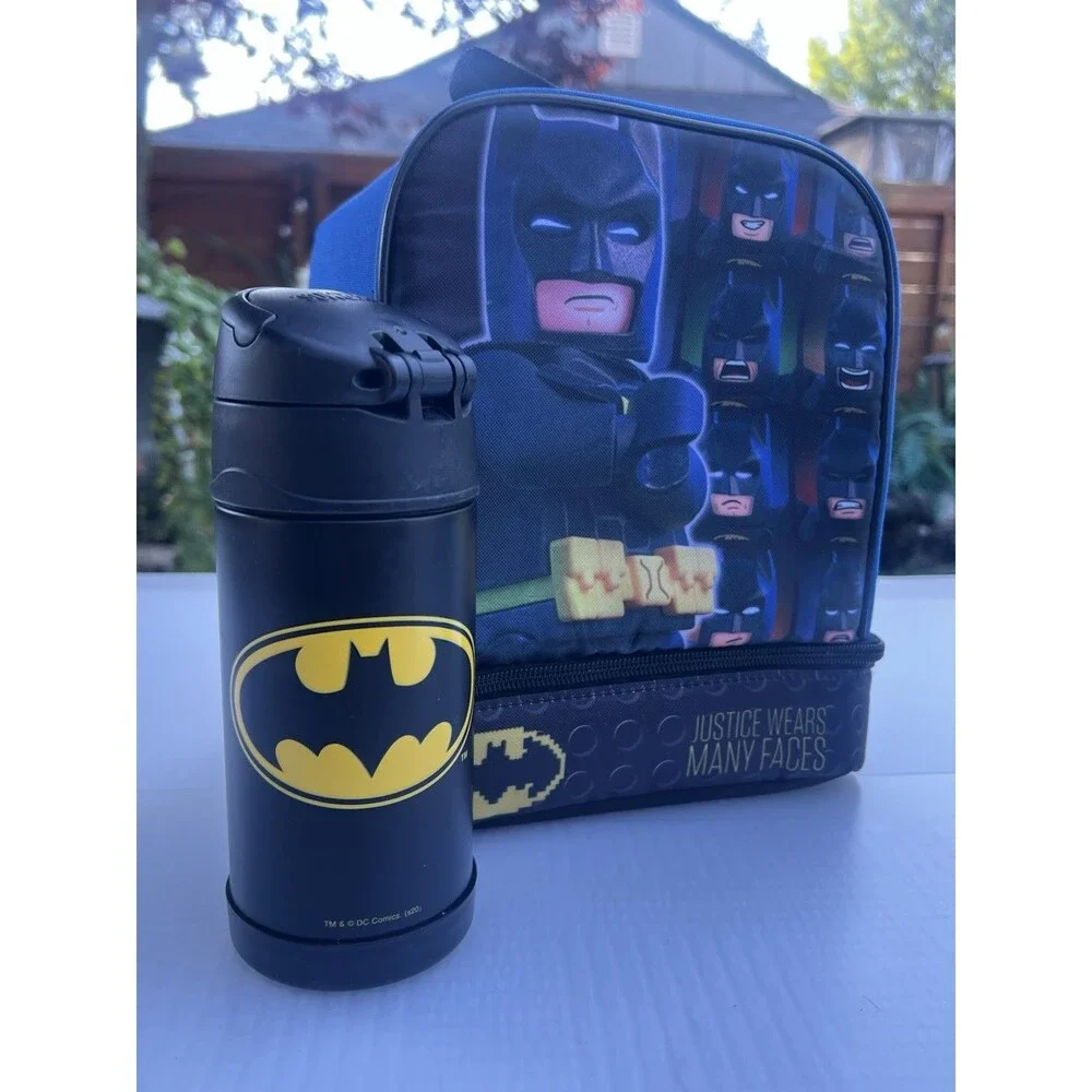 LEGO Batman Lunch Box Thermos FUNtainer Set Detachable Cape Kids School